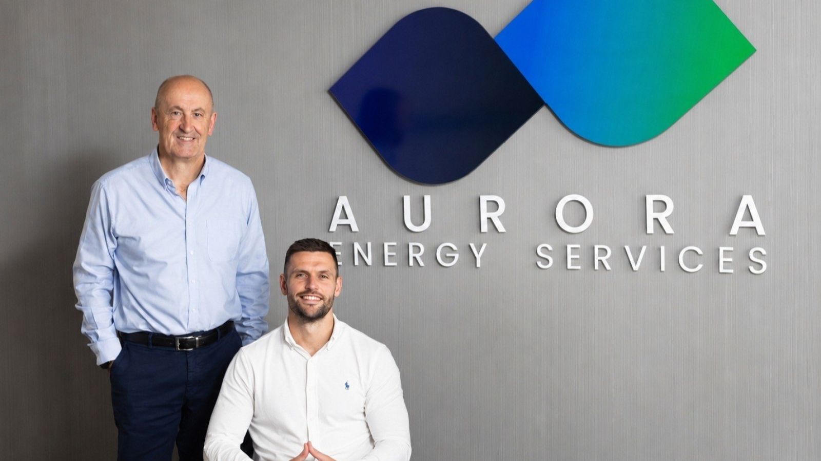 Aurora Energy Services CEO Doug Duguid standing with Kane Winton managing director of the newly expanded Integrated Services division