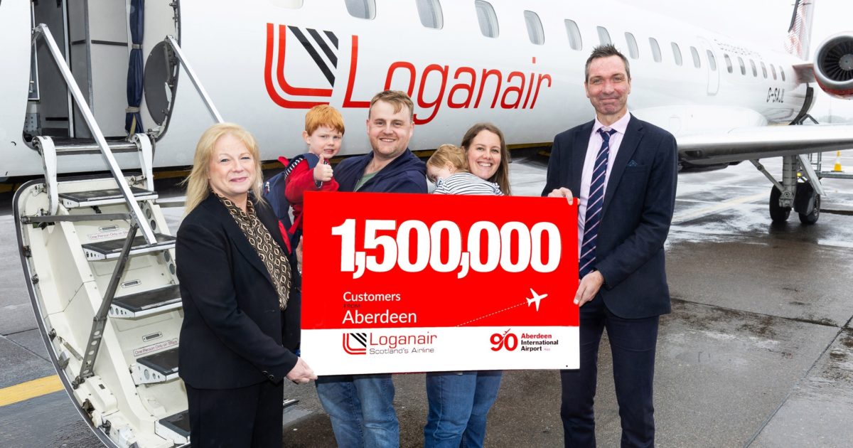 OpenGraph Image for Family checks-in as Loganair’s milestone customers at Aberdeen Airport