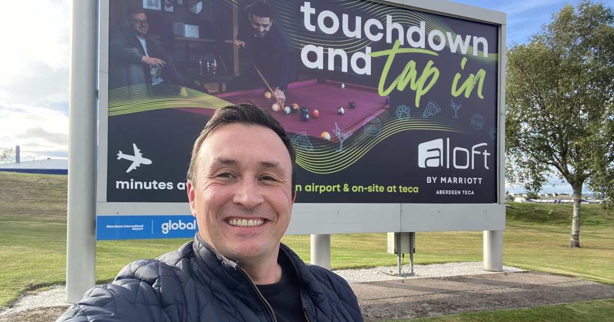OpenGraph Image for Farsight supports Aloft by Marriott Aberdeen TECA with airport banner campaign