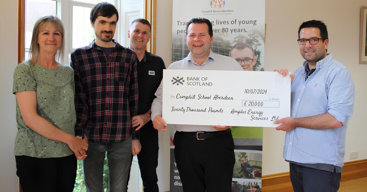 OpenGraph Image for North-east energy services company Amplus donates £20,000 to Camphill School Aberdeen campaign