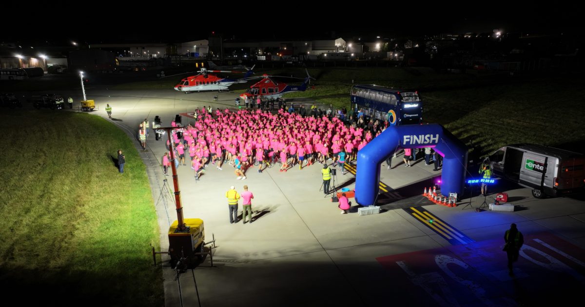 OpenGraph Image for Midnight Runway Run at Aberdeen International Airport with CHC Helicopter raises £65,000 for local charities