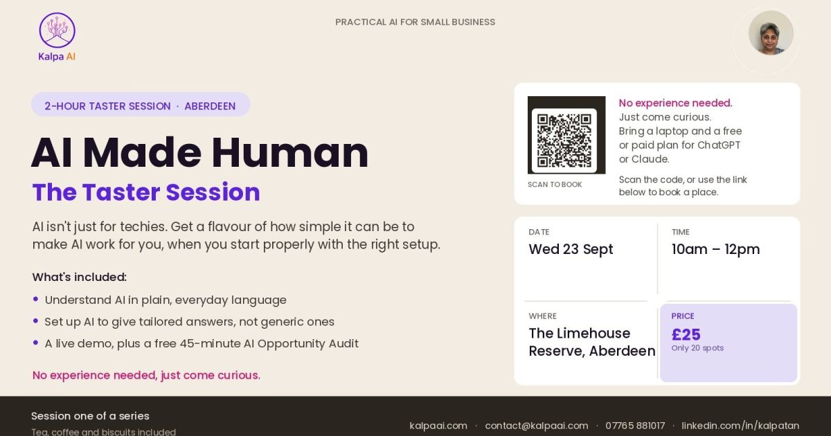 OpenGraph Image for AI workshop to help businesses communicate more authentically