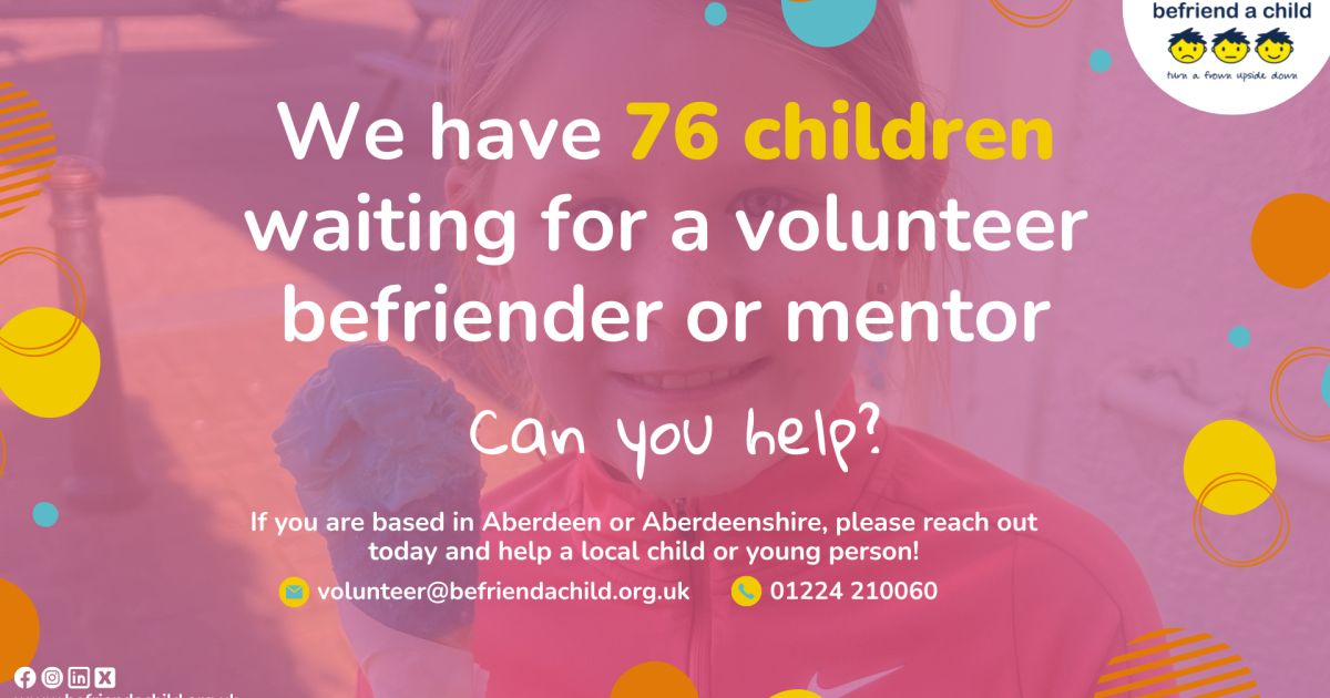 OpenGraph Image for Befriend a Child urgently seeking volunteers as waitlist hits 76 children and young people