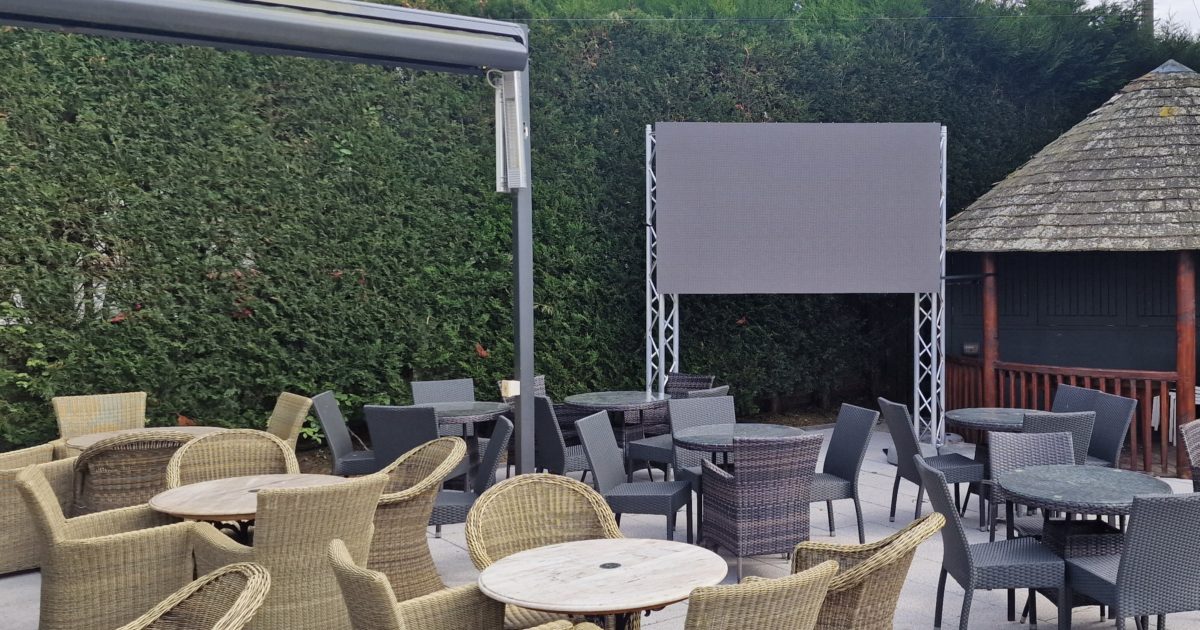 OpenGraph Image for New TV wall at Ferryhill House Hotel gardens