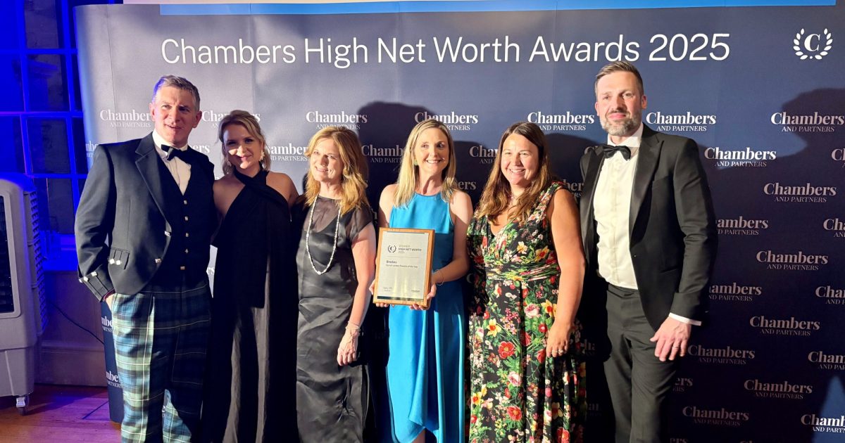 OpenGraph Image for Brodies LLP named practice of the year at Chambers High Net Worth Awards