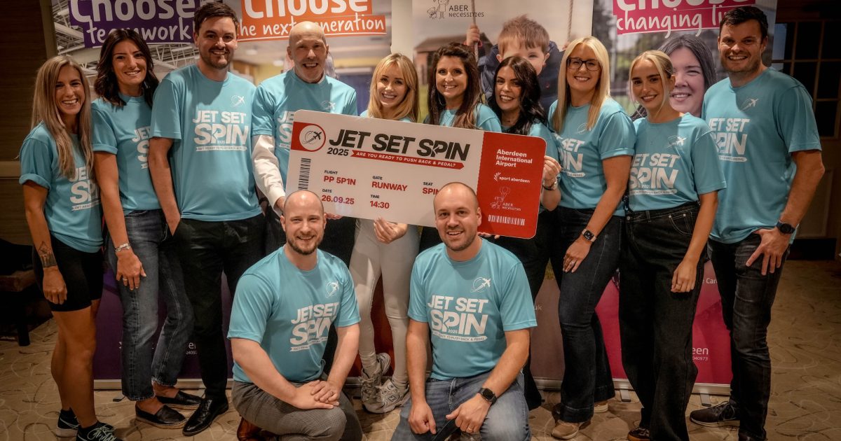 OpenGraph Image for Unique Jet Set Spin at Aberdeen International Airport to raise funds for Sport Aberdeen and AberNecessities
