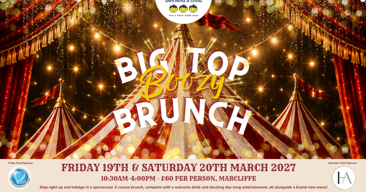 OpenGraph Image for Roll up, roll up! The circus is coming to Befriend a Child's Boozy Brunch March 2027 and one date is already SOLD OUT