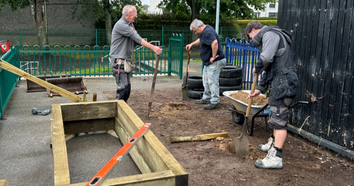 OpenGraph Image for Barratt volunteers dig in to transform Bucksburn school playground