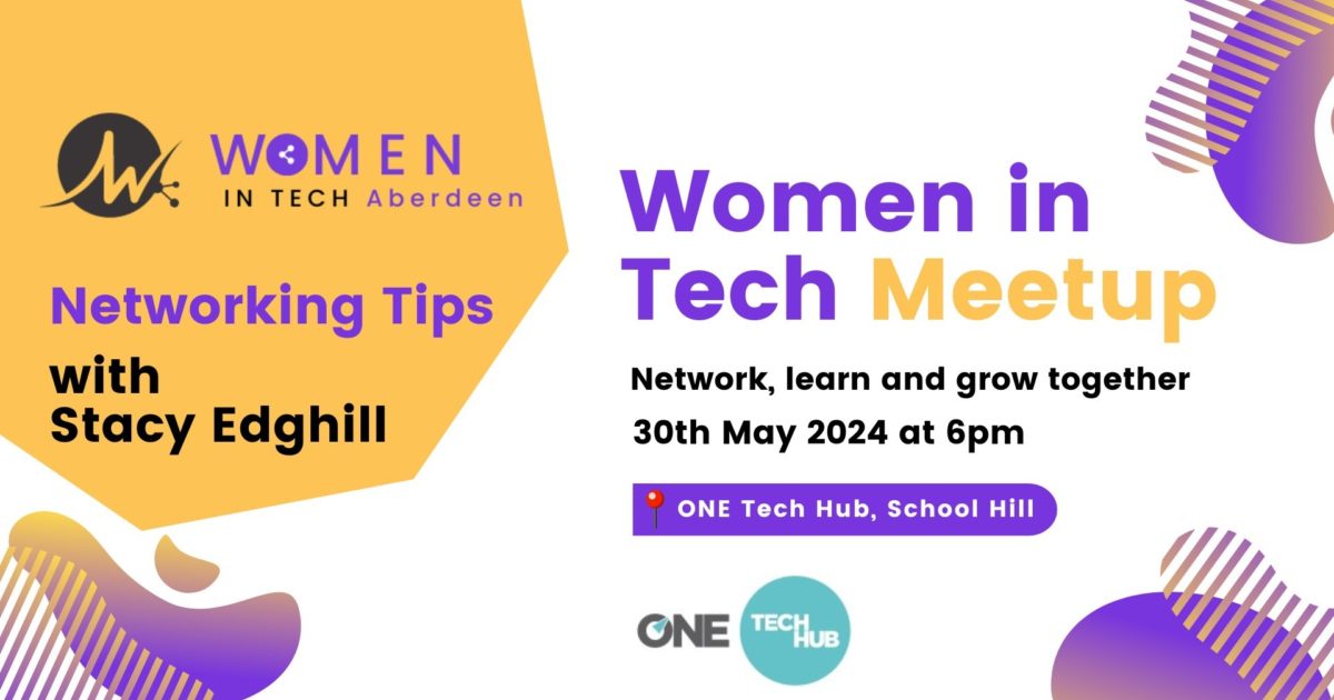 OpenGraph Image for Networking tips event with Women In Tech Aberdeen