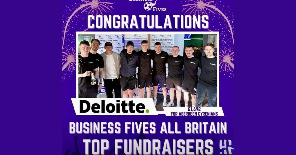 OpenGraph Image for Deloitte Aberdeen scores for charity at Business Fives final