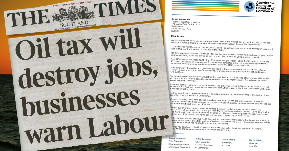 OpenGraph Image for 800 business and civic leaders urge Labour to change course on North Sea