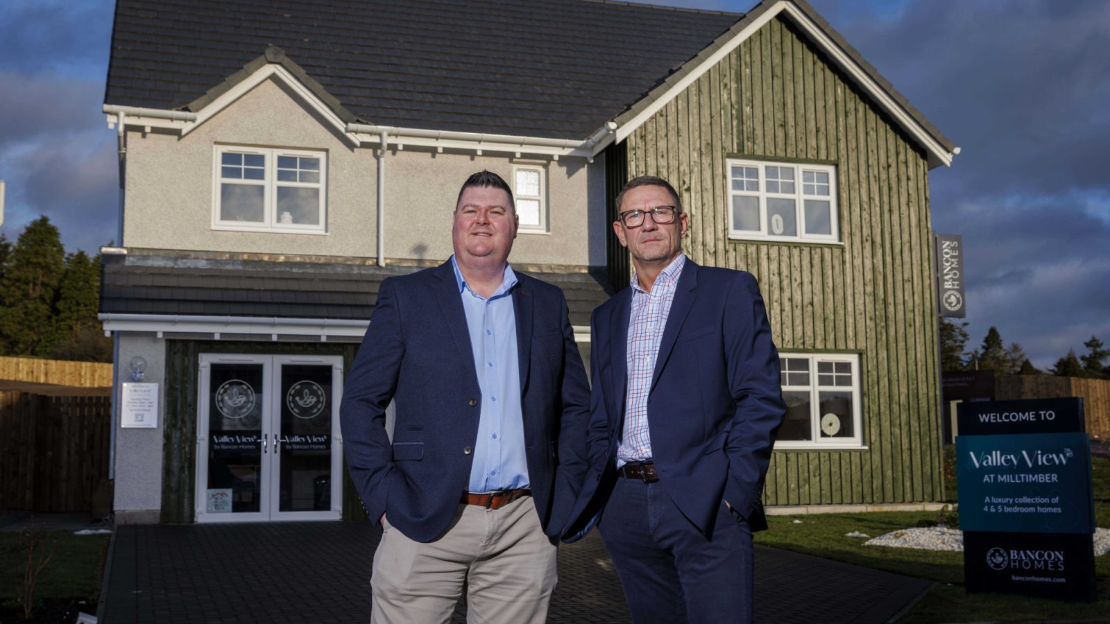 Tony Williamson newly appointed sales director, with Jamie Tosh, managing director (right) for Bancon Homes