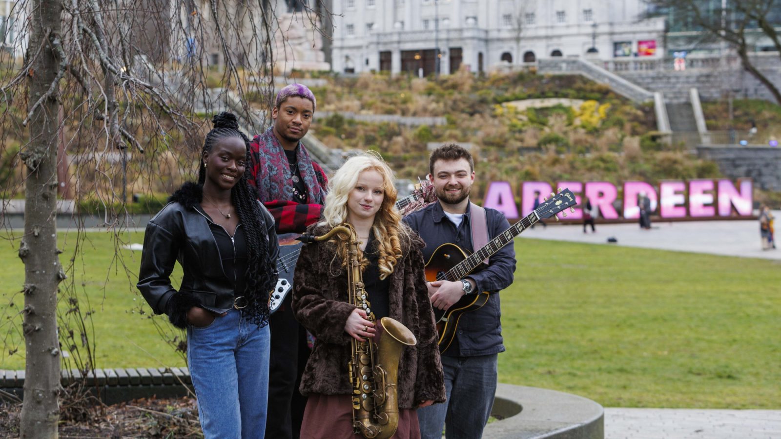 Aberdeen Jazz Festival performers AiiTee, Nuna Mutikani, Kimberley Tessa and Sean Bissett at the line-up launch