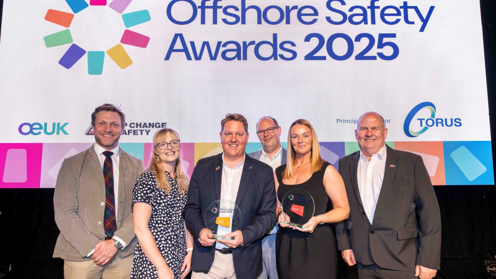 Left to right, Wayne Harrison - PBS NNS Asset Manager, Suzanne Donald - Ponticelli UK Business Development Manager, Adam Mason - PBS GMOC Director, Benoit Lamoussiere - Ponticelli UK Managing Director, Tanya Tough - PBS HR Lead, Andrew Taylor – PBS HSEQ Manager  Photograph by: Michal Wachucik/Abermedia