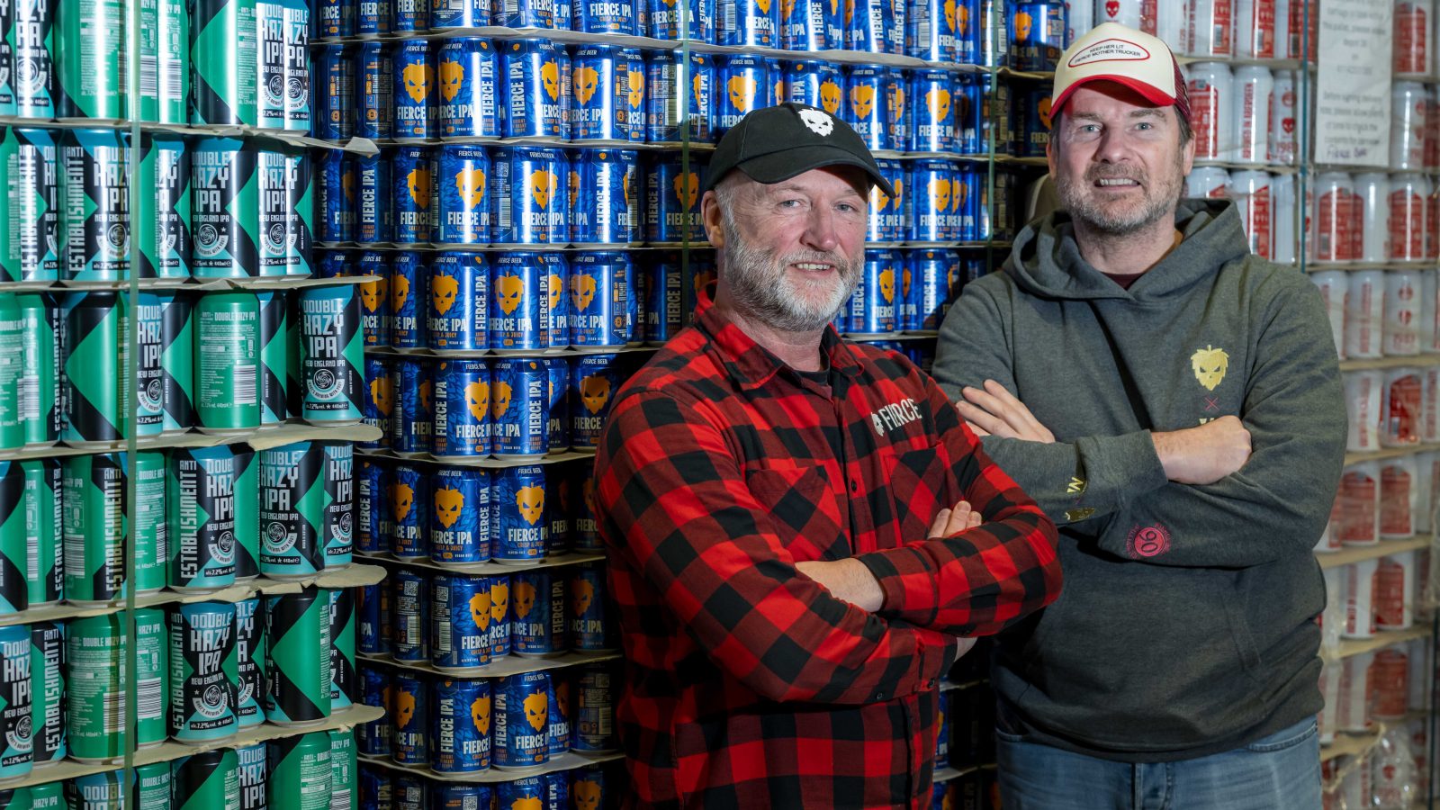 Founder and Managing Director of Fierce Beer, Dave Grant and Darren Nicol, Managing Director of William Nicol,  announce ‘Mother Trucker’ by William Nicol and Fierce, with all beer profits being donated to charity Pick-ups for Peace.