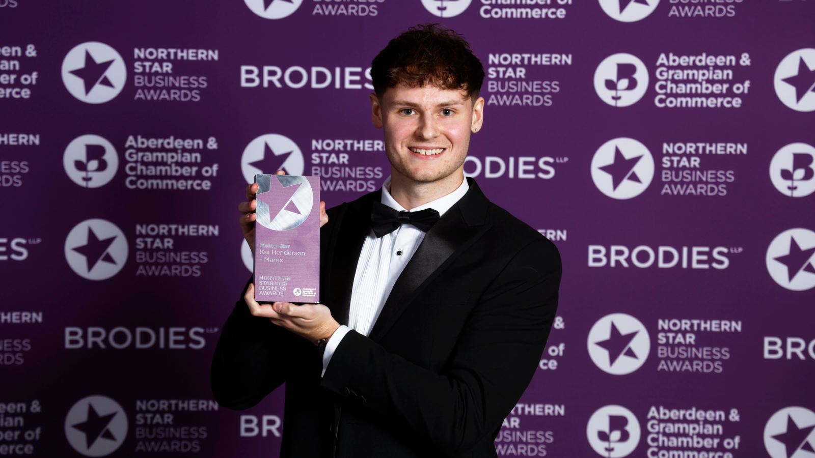 Kai Henderson with his Rising Star of the Year award.