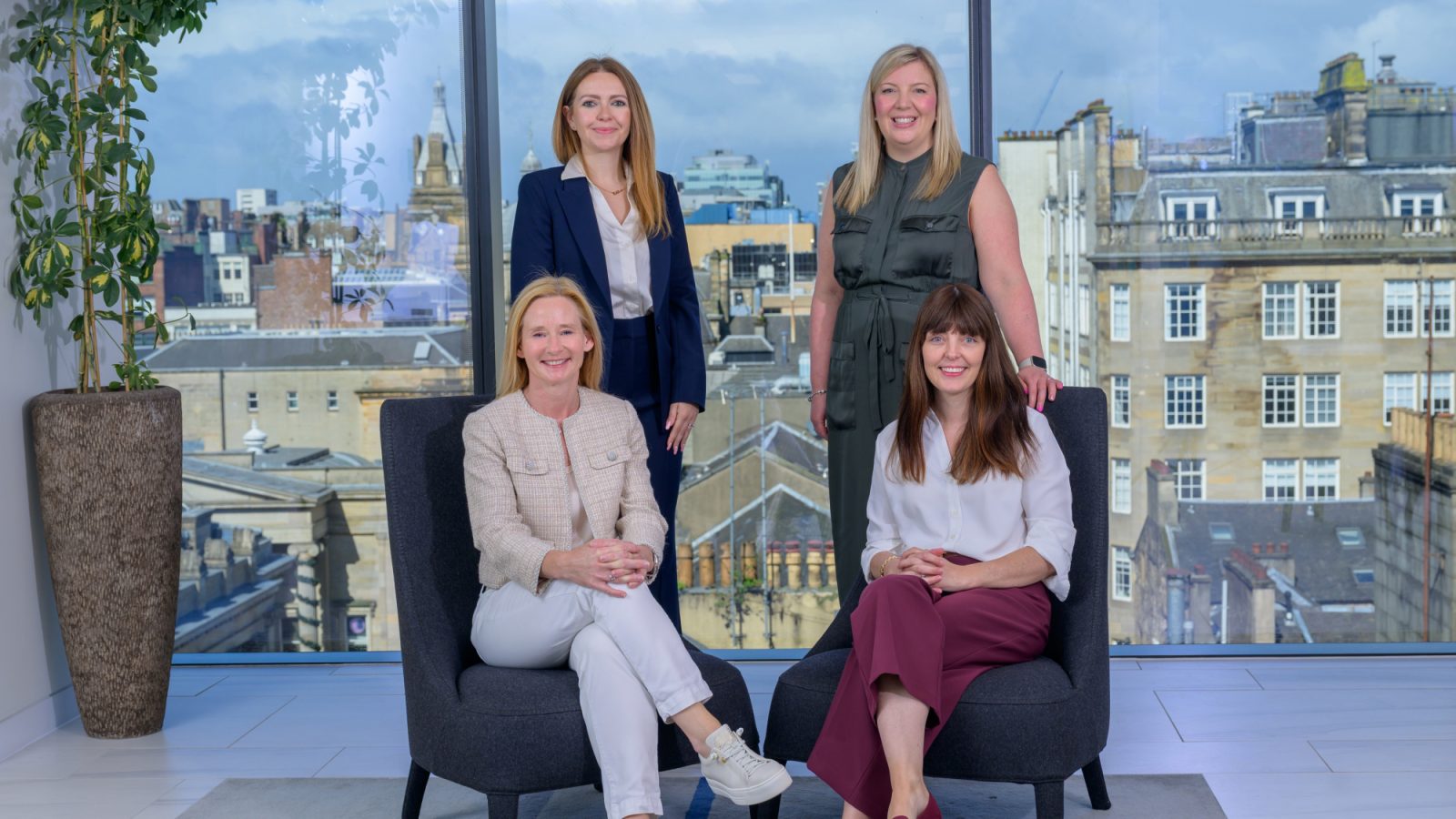 New Deloitte partners Laura MacDougall, Jennifer Donnachie and Lyndsay MacGregor with practice senior partner for Scotland and NI Angela Mitchell.