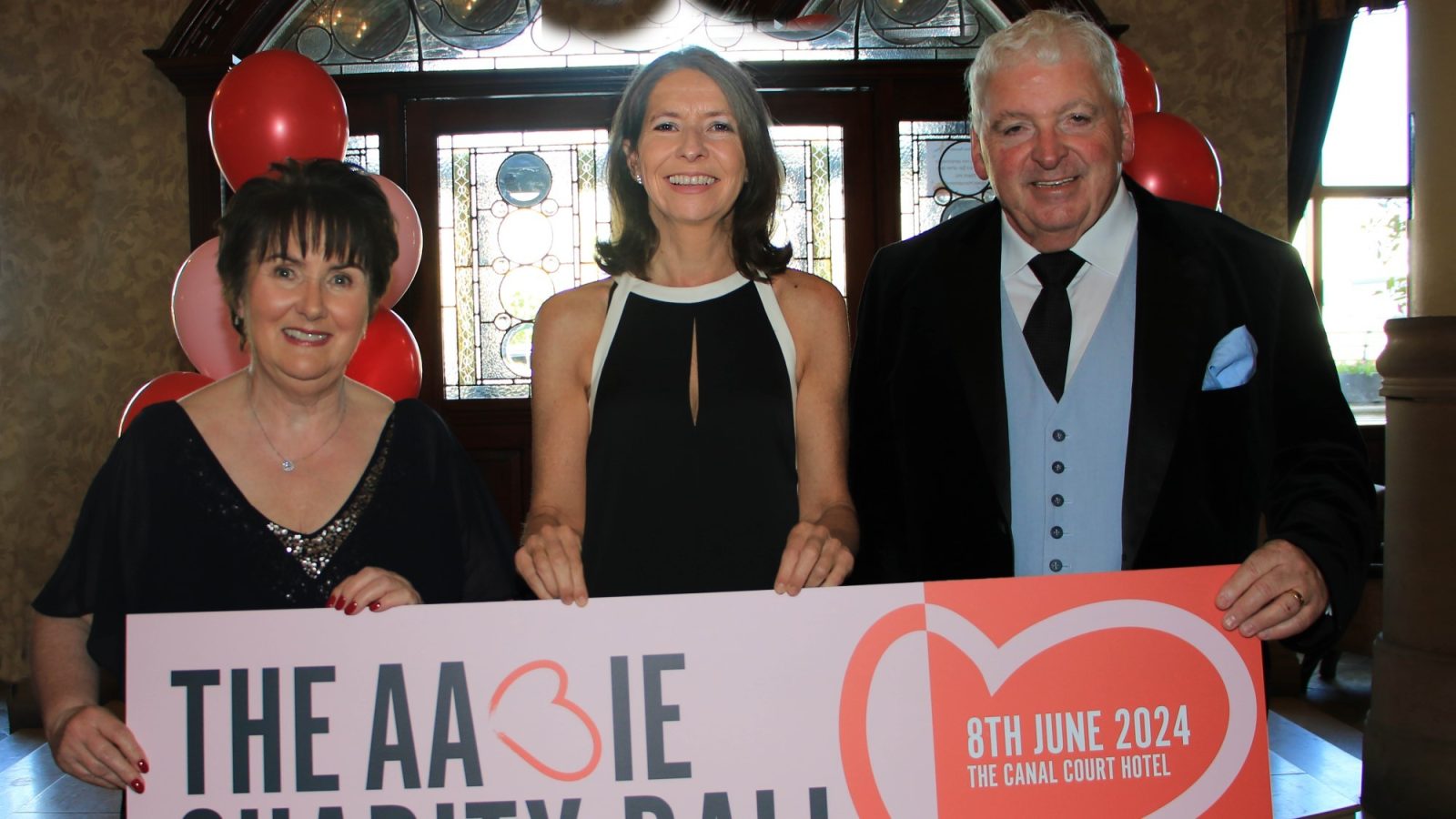 Sheena Anderson, Emma Lancaster and Feargal McCormack at the AABIE Ball 2024