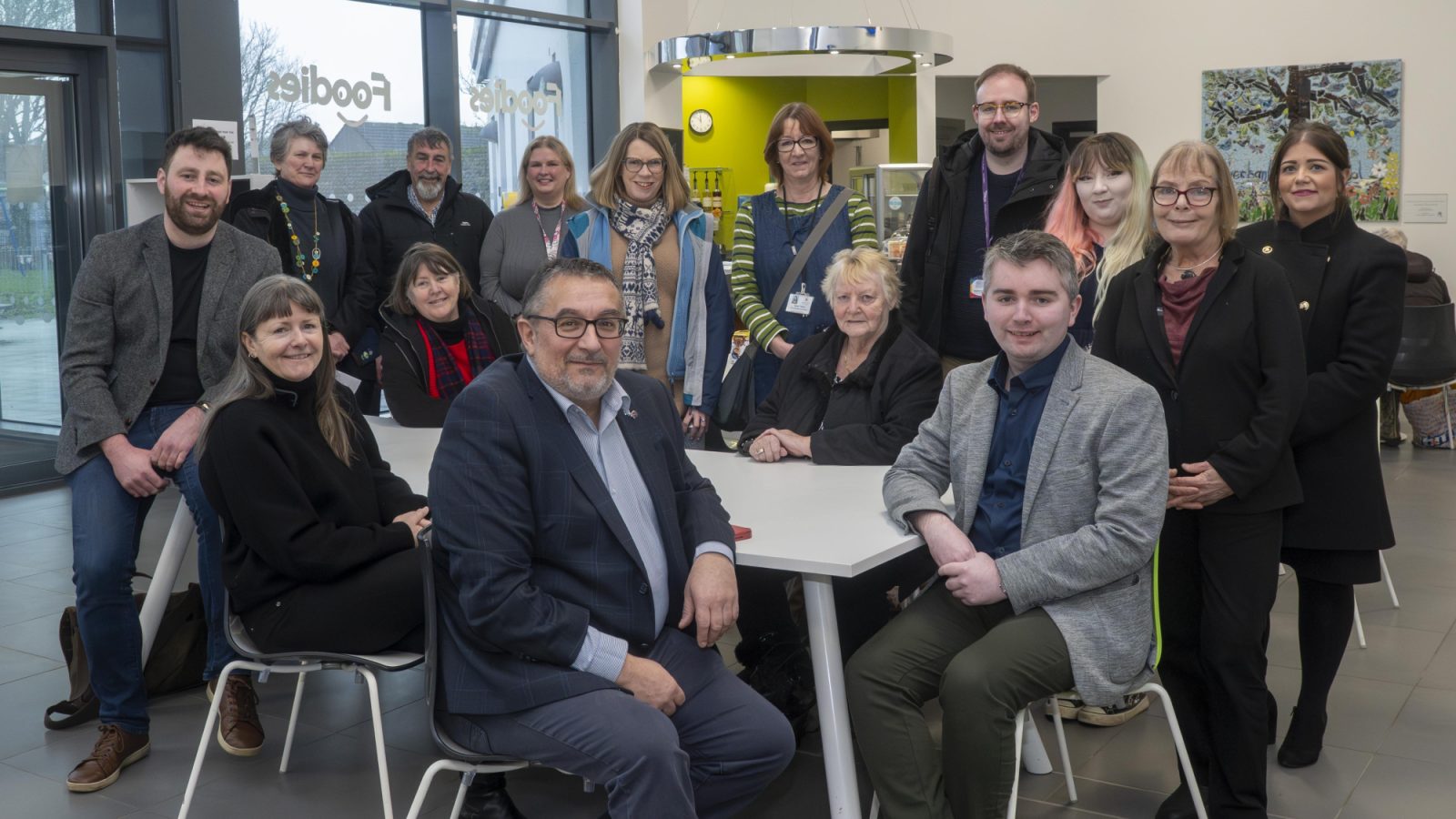 Committee Members and local community representatives at the Tillydrone Community Campus.