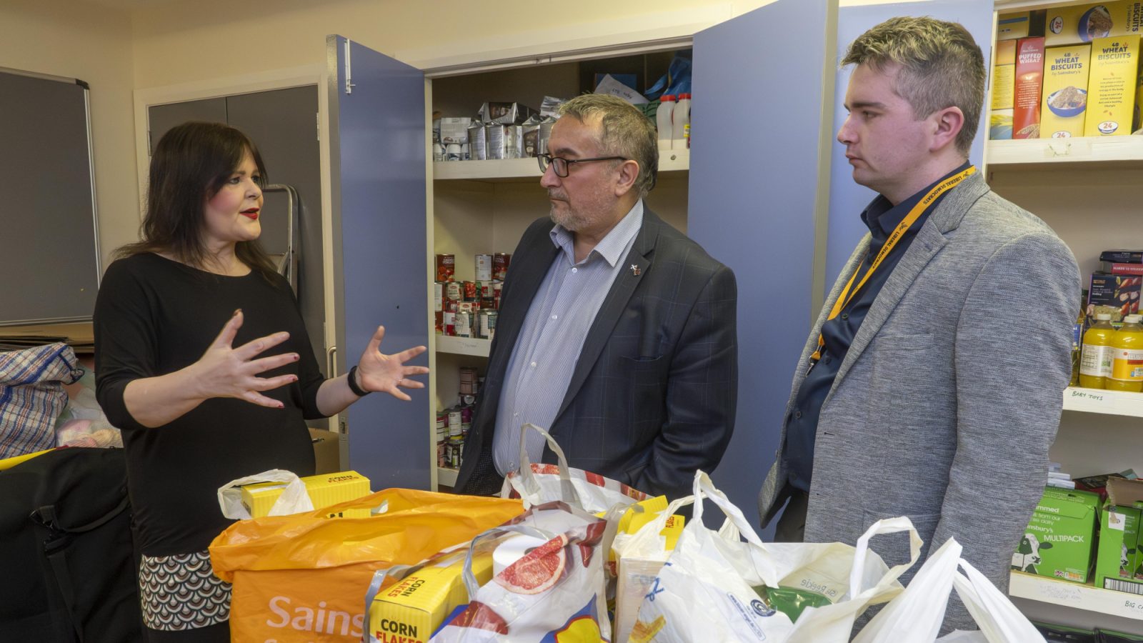 Councillor Christian Allard and Councillor Desmond Buchanan at the Tillydrone Community Flat