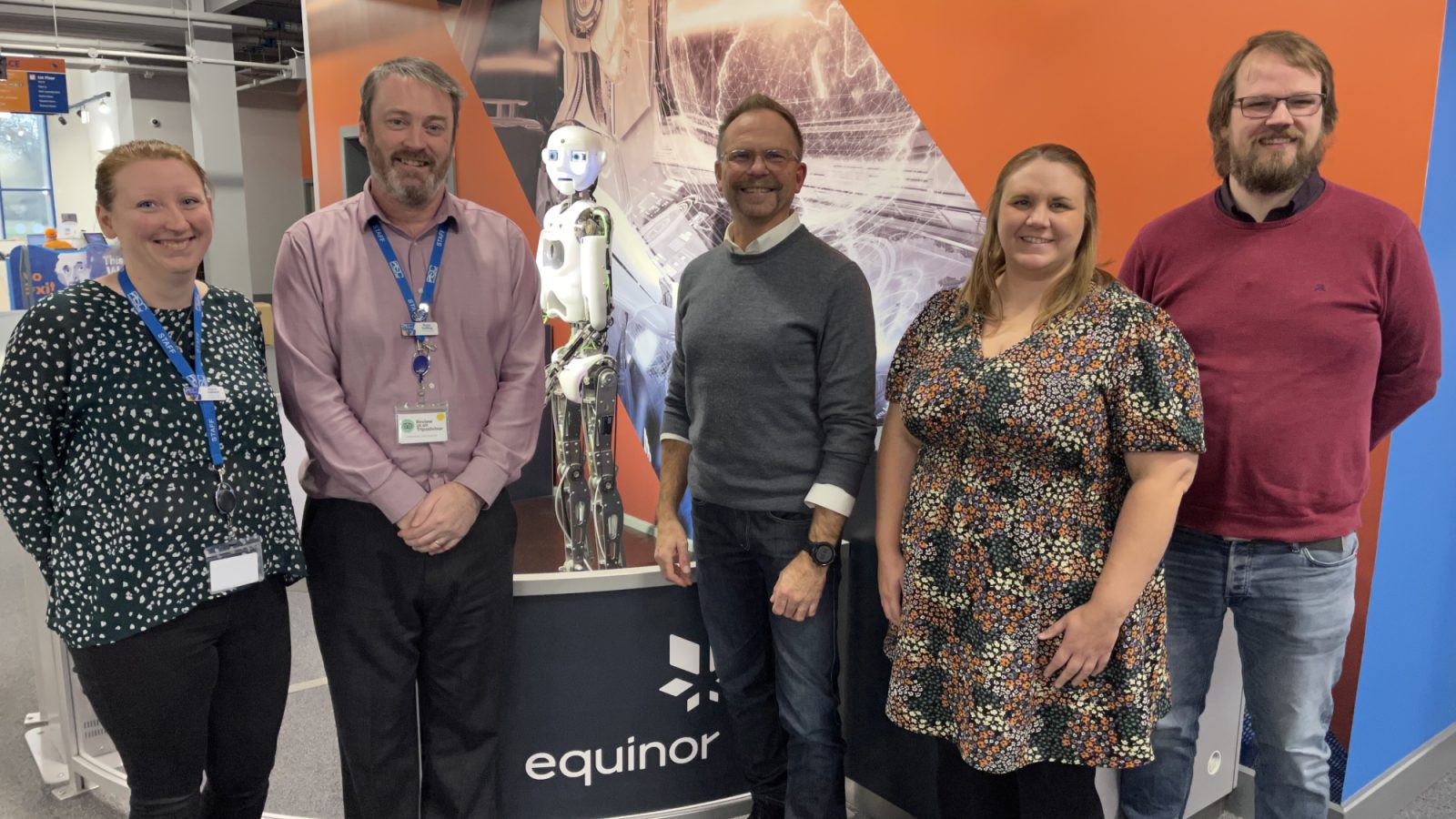 Elaine Holland, head of operations/deputy CEO at Aberdeen Science Centre, Bryan Snelling, chief executive officer at Aberdeen Science Centre, John Arne Frafjord, head of Vitenfabrikken, Steph McCann, fundraising manager at Aberdeen Science Centre, and Oddvar Victorzon Moss, museum lecturer at Vitenfabrikken.