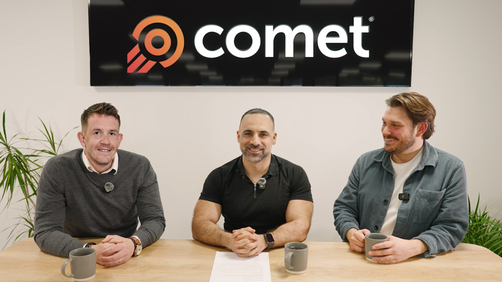 Left to right: Craig Smith, Head of Operations; Arrash Nekonam, CTO; and Mark Rae, Product Application Manager, part of the core team behind the development of the COMET AI Assistant.