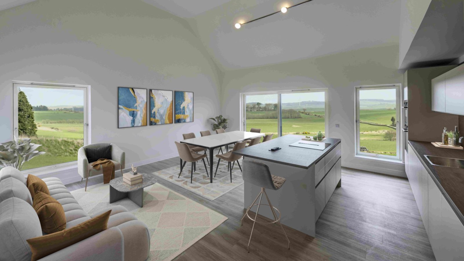 The interior of The Sheiling house type, with virtual staging.