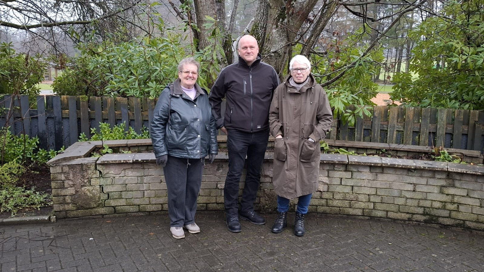 From left, Sheila Dargie (Friends of Aden Chair), John Sibbert (Aberdeenshire Council Landscape Services Officer) & Linda Bolger (Friends of Aden Vice Chair) in the gardens.
