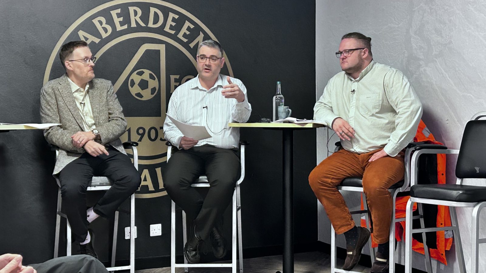 Caption: L-R: Robbie Ross, Cyber Security Lead, Converged Communication Solutions – Gavin Simpson, Technical Manager, Converged Communication Solutions – William Wright, CEO, Closed Door Security – presenting at a previous cyber resilience event at AFC.