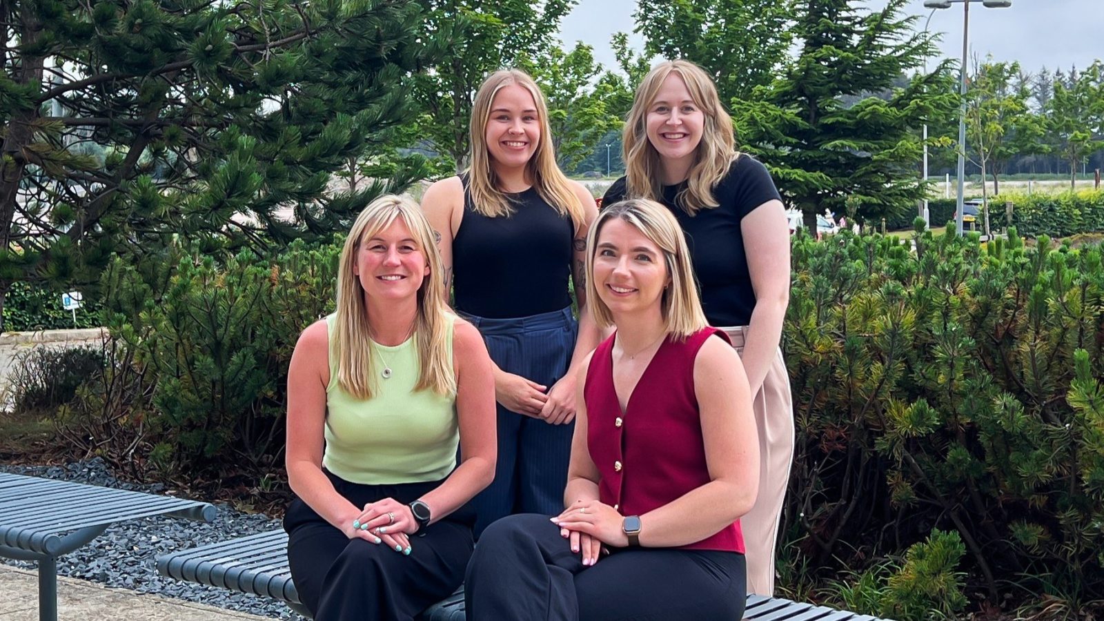 Due North Creatives Aberdeen Team - Back L-R - Katie Fox, Hannah Bisset. Front L-R - Amanda Inglis, Naomi Castanie