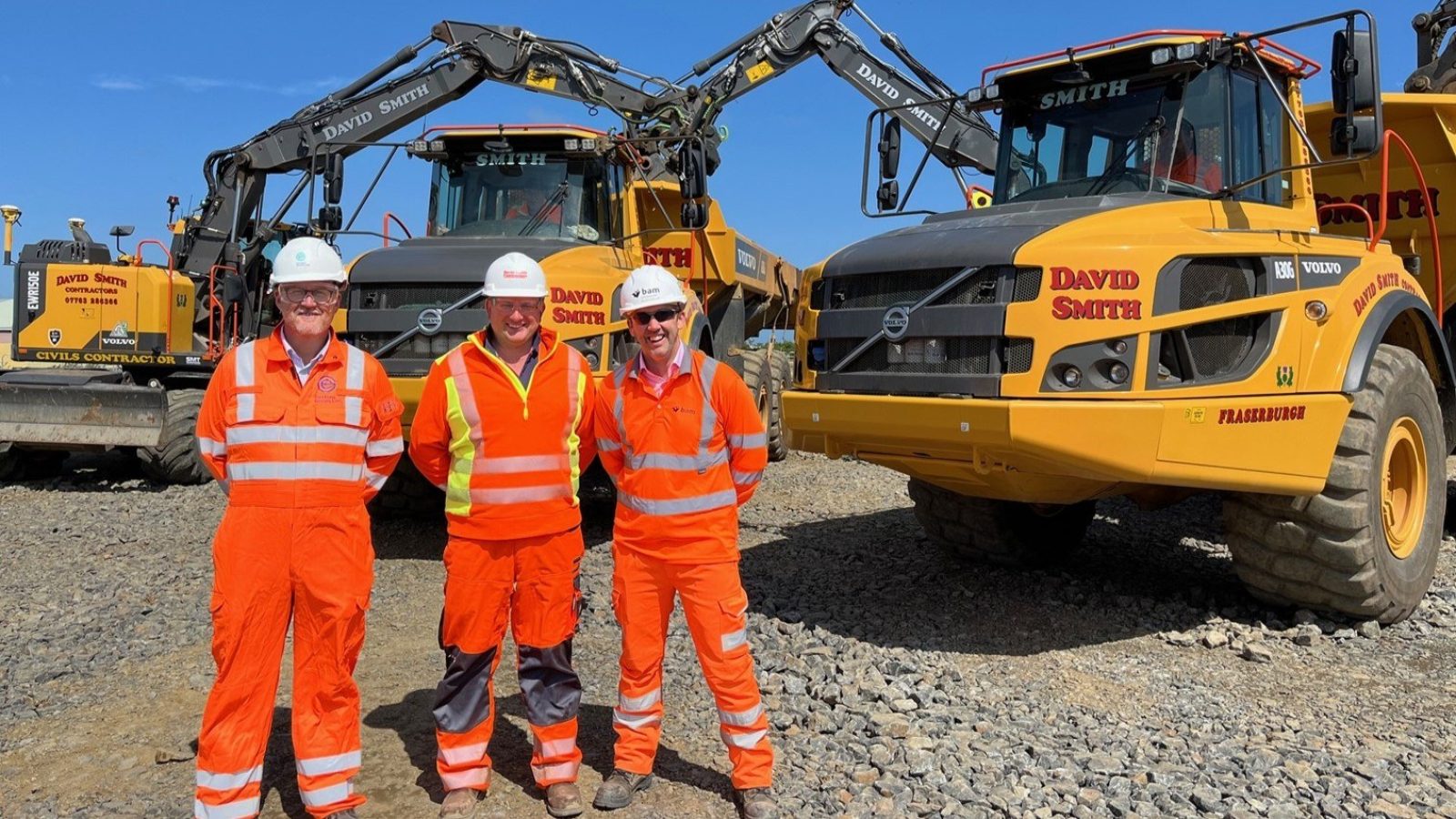 From left to right – Jamie Wallace (SSEN Transmission), David Smith (David Smith Contractors Ltd), Alan McWilliam (BAM Nutall)