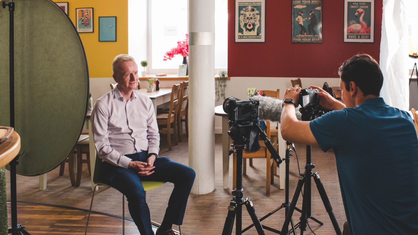 Adrian Watson, chief executive of Aberdeen Inspired being recorded for short documentary to be show as part of Aberdeen Music Week. Credit: Aberdeen Inspired.