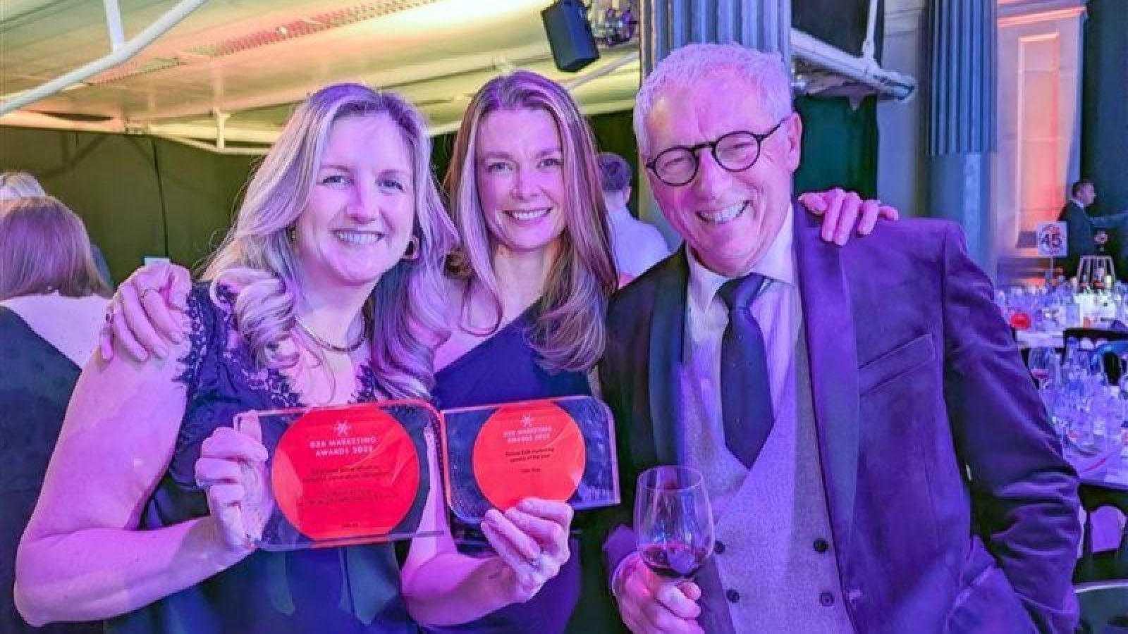 Some of the Fifth Ring team celebrating their awards successes at the finals in London.