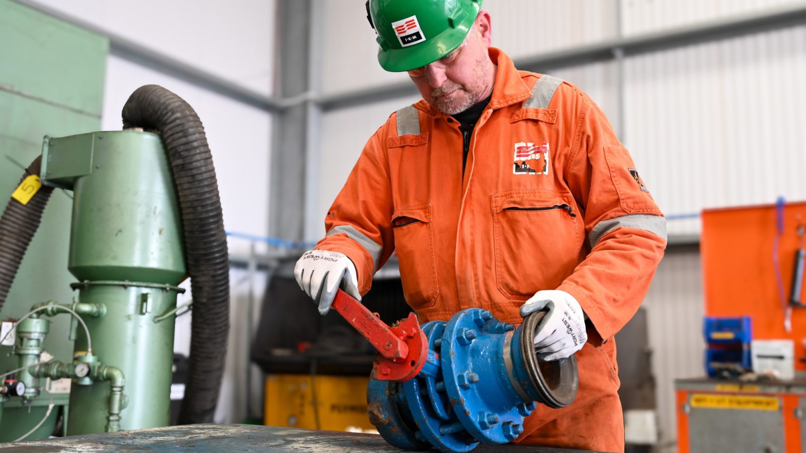 Gary Shaw working on a valve.