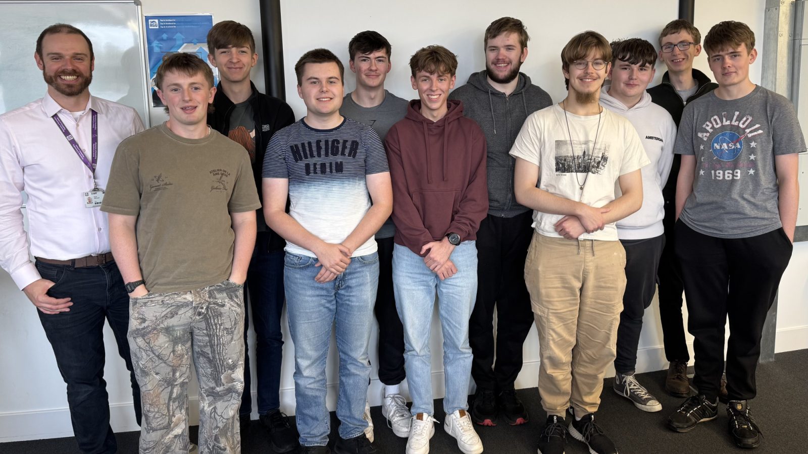 Ross Mclean (Course Lead for Computer Science and Web & Mobile Design) and RGU Students