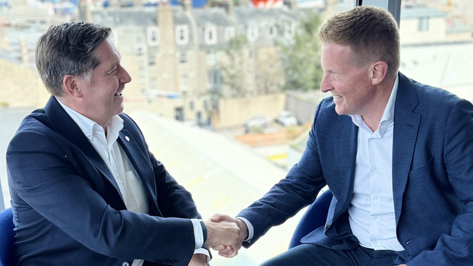 Walter Thain, THREE60 Energy chief executive officer, and Graeme Fergusson, commercial director at AF Offshore Decom