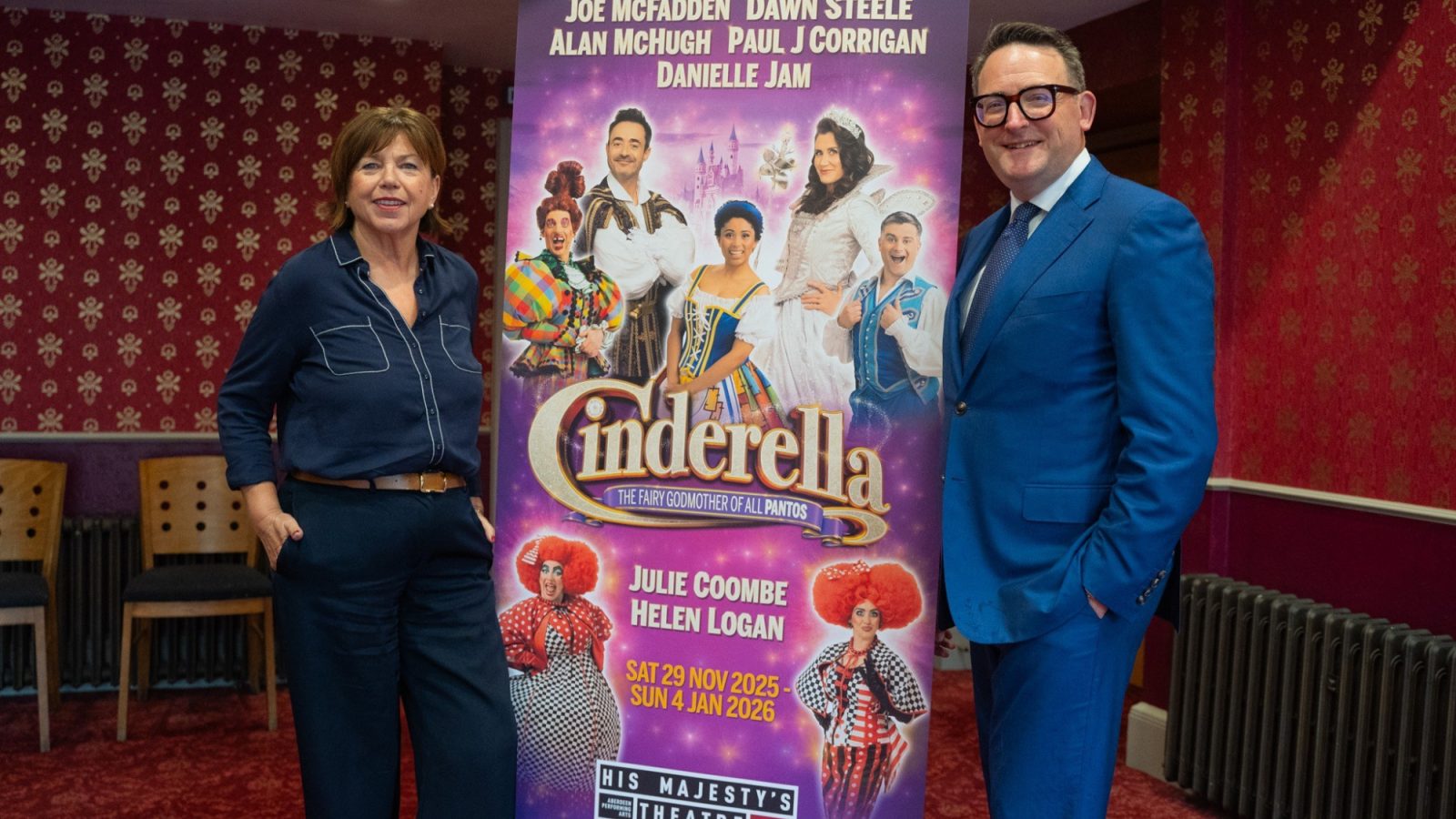 Aberdeen Performing Arts Chief Executive Sharon Burgess and Christopher Carry, Partner at Jamieson & Carry are pictured at His Majesty’s Theatre