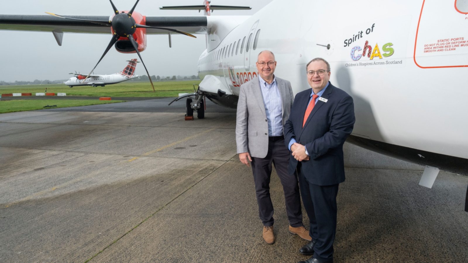 Loganair CEO Luke Farajallah with Rami Okasha CEO at CHAS