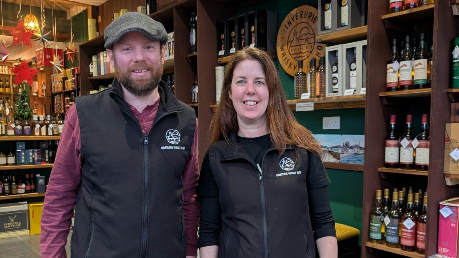 Mike Stuart and Annette Leonard inside the new store