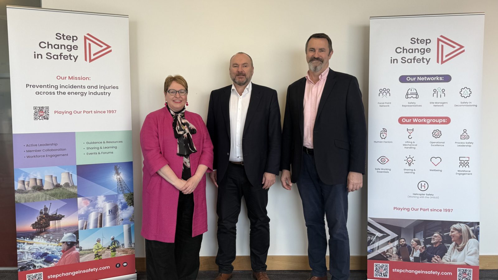 Laura Forté of bp & Co-Chair of the Step Change in Safety Process Safety Leadership Work Group, Craig Wiggins - CEO Step Change in Safety and Bruce Webb of Scapa Energy & Co-Chair of the Step Change in Safety Process Safety Leadership Work Group.