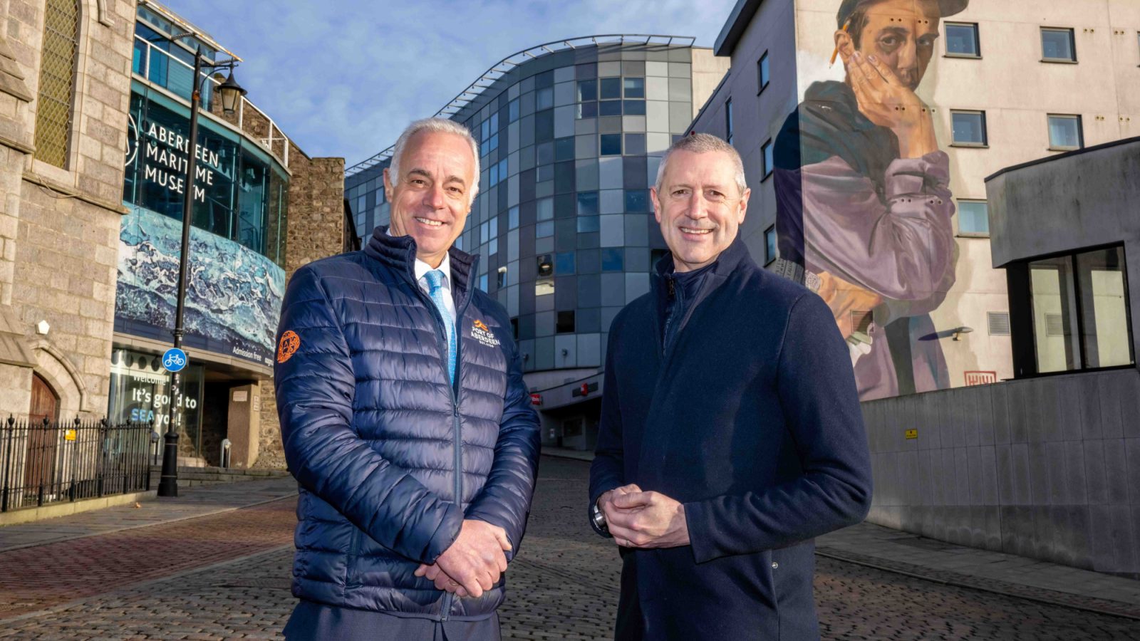 Port of Aberdeen CEO, Bob Sanguinetti DL, with VisitAberdeenshire CEO, Chris Foy.
