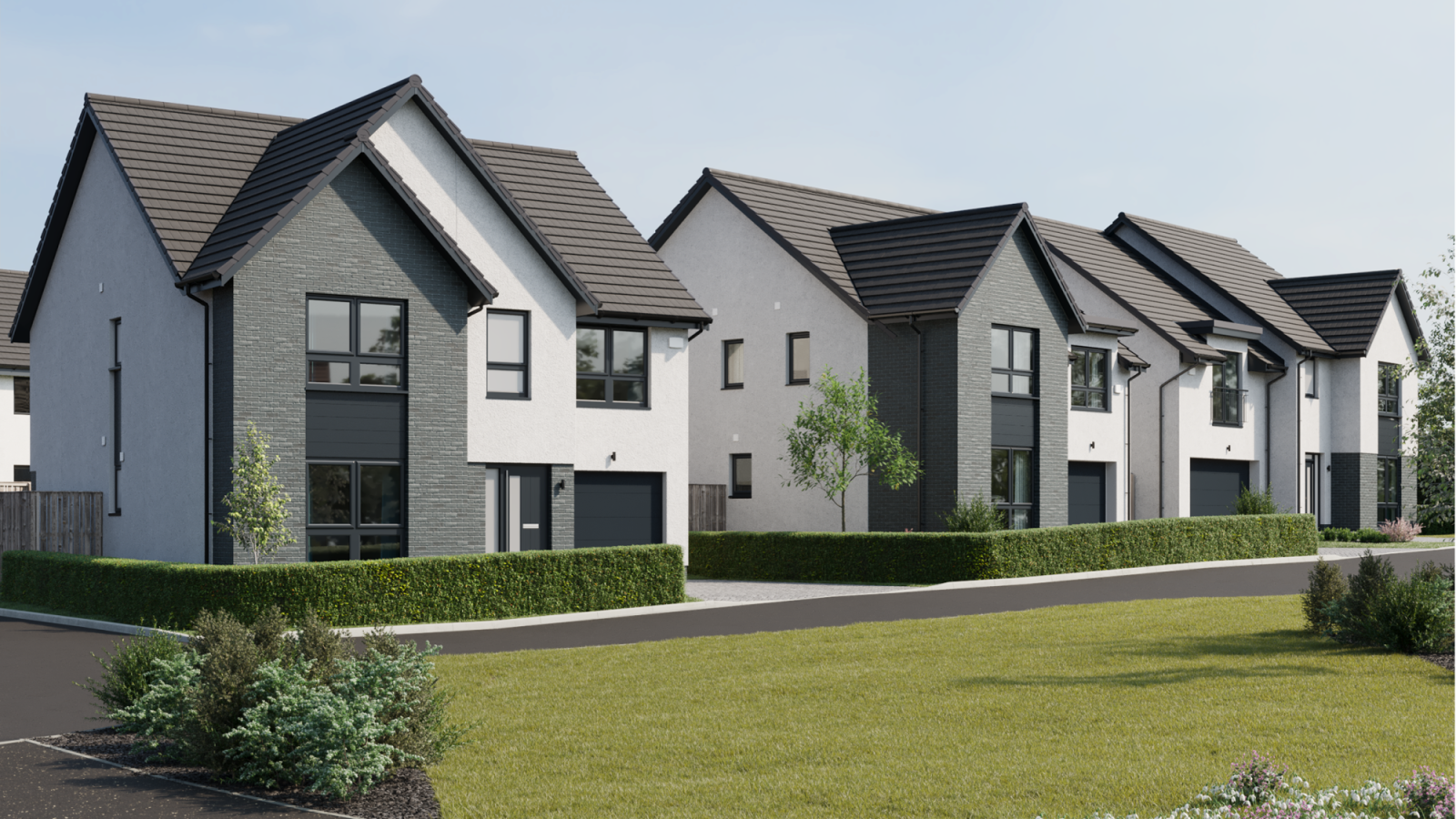 Row of houses at Woodhurst.