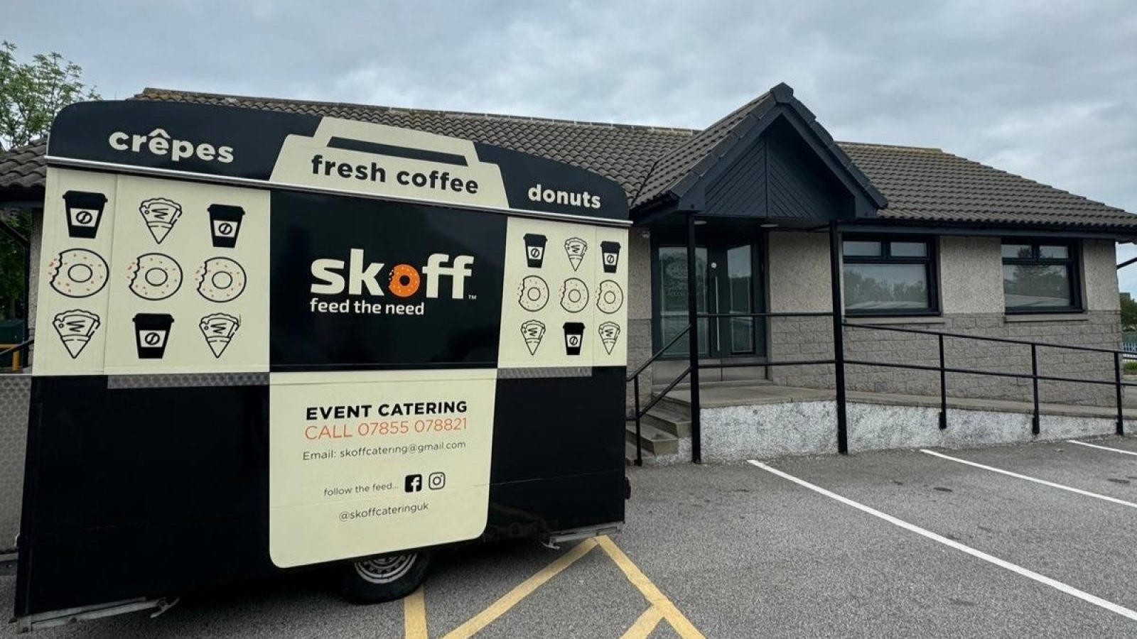 Skoff Catering outside Cloggy House
