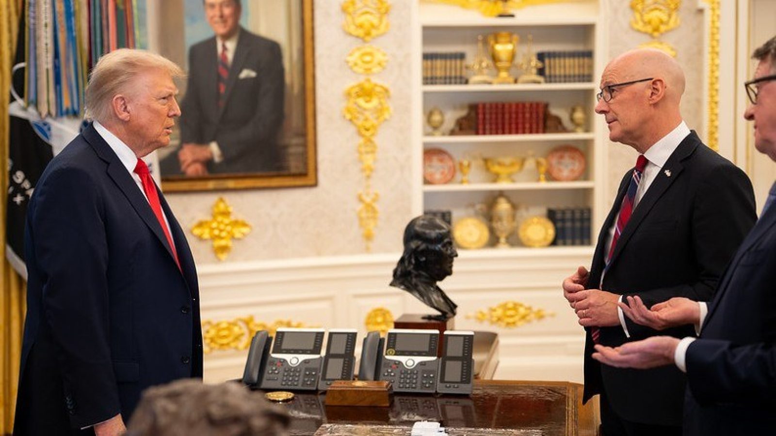 Swinney spoke with President Trump at the White House. Image: Scottish Government