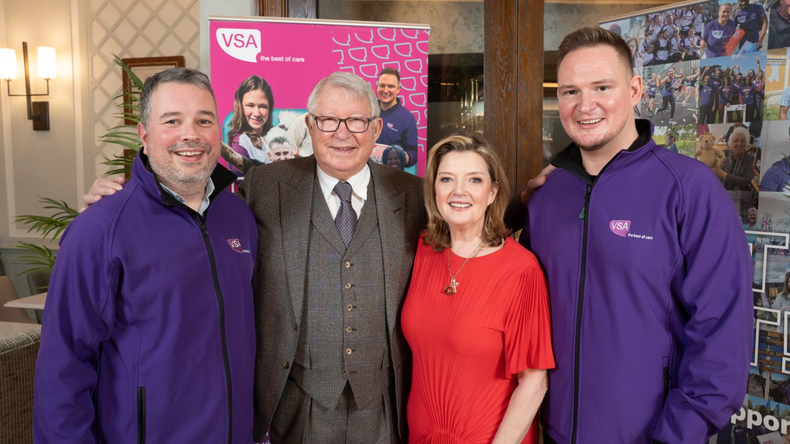 Left to right: Antony Ritchie, Digital Marketing Executive, VSA; Sir Alex Ferguson; Fiona Kennedy; Greig Slatter, Business Development Manager, VSA. Image credit: Graham Read, PhotoGFX Media Limited