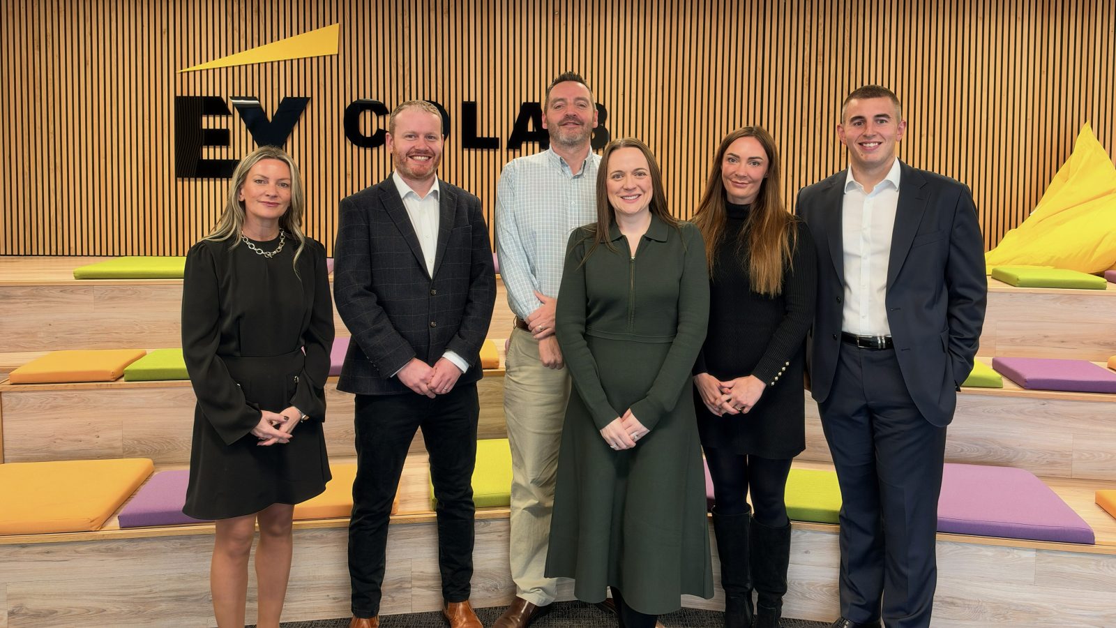 Left to right: Kristen Rossvoll, Andrew Henderson, Mark Wilkinson, Gemma Noble, Anna McConnell and Murray Mitchell