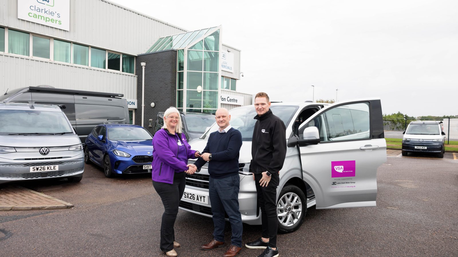 Elaine MacGregor, Administration Team Leader at Linn Moor School, Phil Smart, Commercials Head of Business at John Clark Motor Group & Greig Slatter, Business Development Manager at VSA.