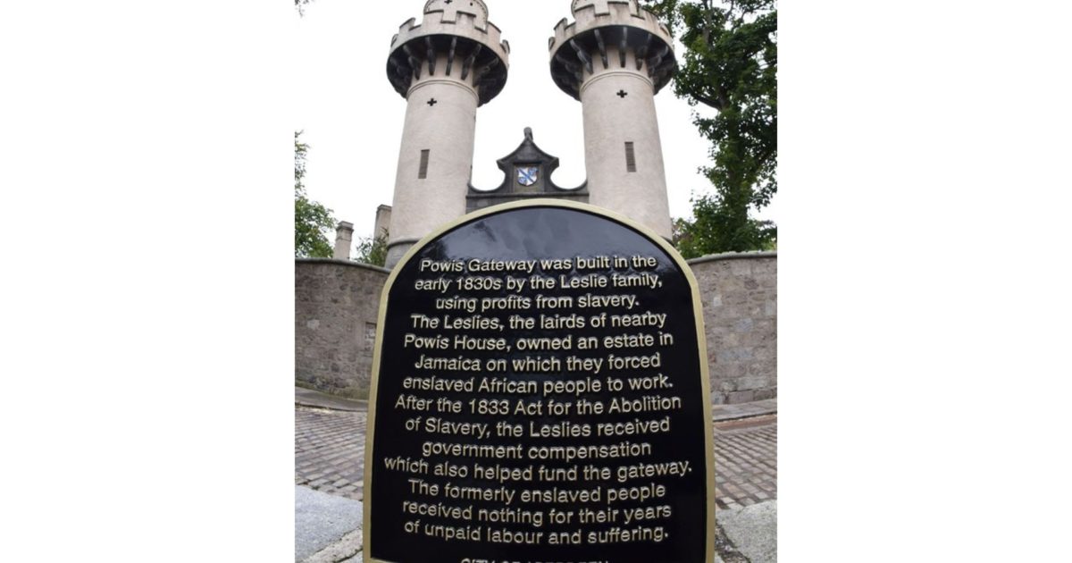 OpenGraph Image for Plaque installed to mark the legacy of slavery at the Powis Gateway