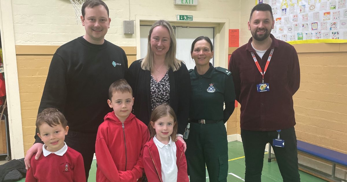 OpenGraph Image for Local packaging company donates life-saving defibrillator to New Machar Primary School
