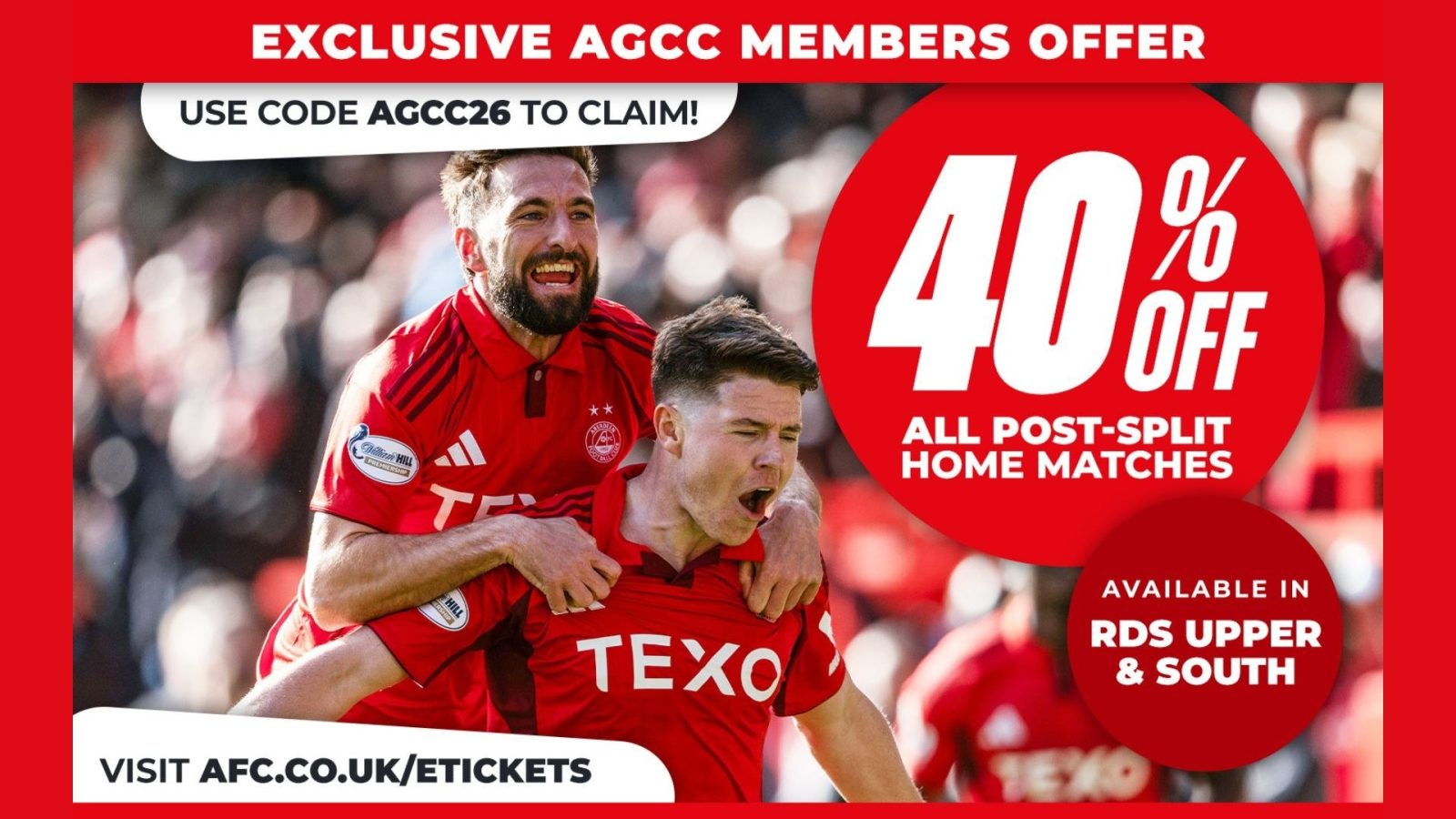 AGCC members can save 40% on Dons tickets